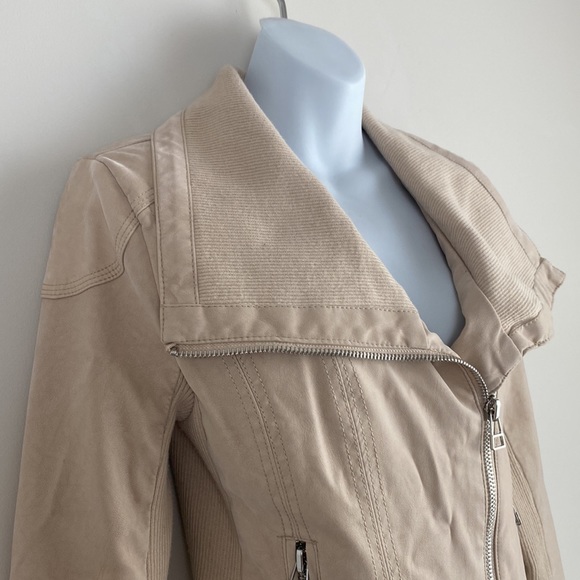 Faux Suede Microfiber Moto Jacket - Picture 4 of 11